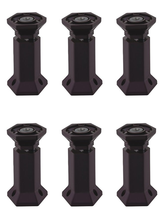 Link Wall-Mounted Magnetic Door Stopper/Door Catcher for Wooden Door/Stops for Door - Pack of 6 (Matt Black)